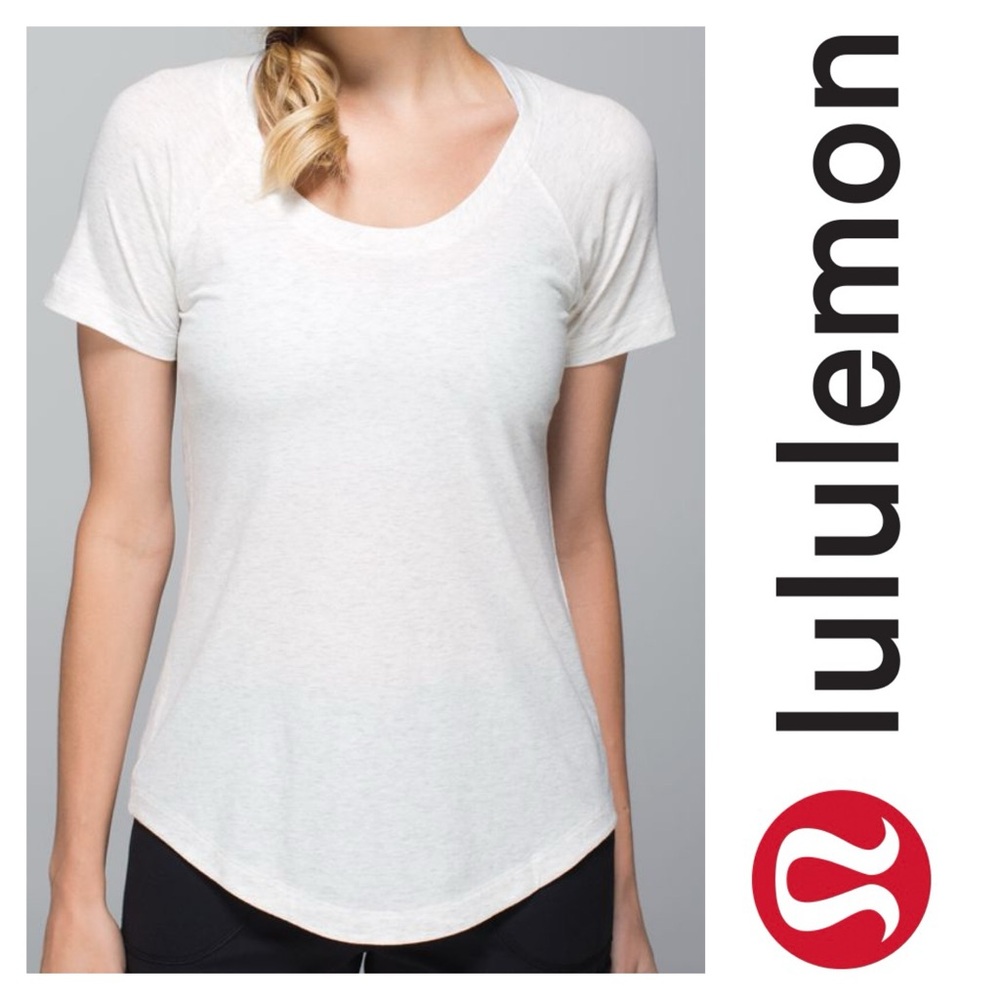 Lululemon Dhyana Short Sleeve 10 heathered white